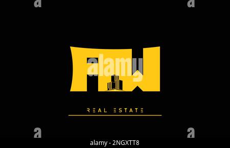 Real Estate letters Initials Monogram logo AW , WA Stock Vector