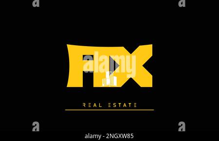 Real Estate letters Initials Monogram logo AX , XA Stock Vector
