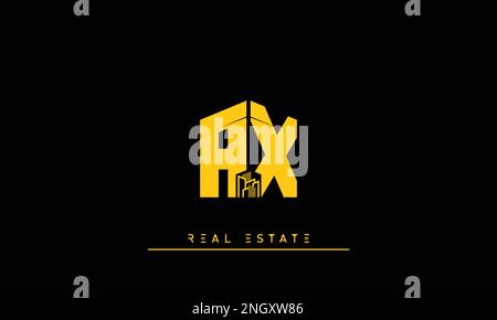 Real Estate letters Initials Monogram logo AX , XA Stock Vector