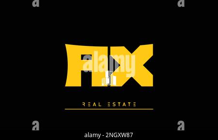 Real Estate letters Initials Monogram logo AX , XA Stock Vector