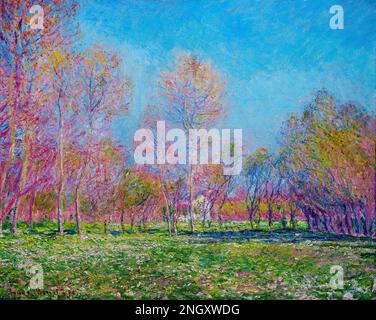 Claude Monet's Spring in Giverny (1890) famous painting. Original from the Sterling and Francine Clark Art Institute. Stock Photo