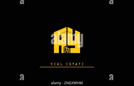 Real Estate letters Initials Monogram logo AY , YA Stock Vector
