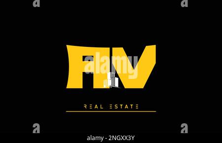 Real Estate letters Initials Monogram logo AV , VA Stock Vector