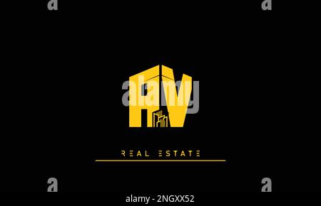 Real Estate letters Initials Monogram logo AV , VA Stock Vector