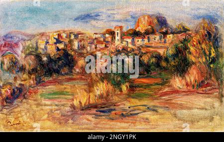 Landscape, La Gaude (Paysage, La Gaude) (1910) by Pierre-Auguste Renoir. Original from Barnes Foundation. Stock Photo