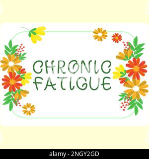 Text showing inspiration Chronic Fatigue. Conceptual photo A disease or condition that lasts for longer time Stock Photo