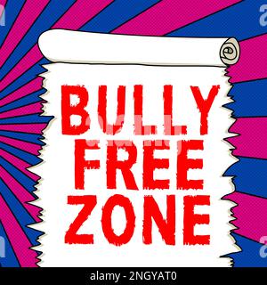 Writing displaying text Bully Free Zone. Business approach Be respectful to other bullying is not allowed here Stock Photo