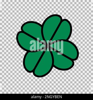 Green Shamrock clover vector icon. St Patrick day symbol, leprechaun leaf sign. Shamrock clover isolated, flat decorative element. Logo illustration. Stock Vector