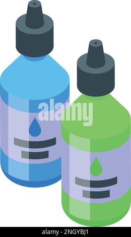 Paint drop bottle icon isometric vector. Wood resin. Creative epoxy Stock Vector