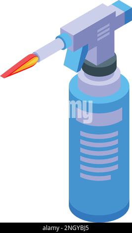 Fire bottle icon isometric vector. Wood resin. Texture art Stock Vector