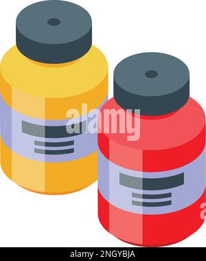 Paint bottle icon isometric vector. Wood resin. Liquid crystal Stock Vector