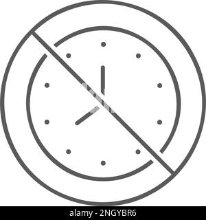 No Time Symbol. Prohibition of Time Measurement. Vector Illustration ...