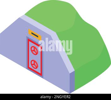 Secret underground safety shelter room interior cartoon game background