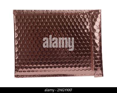 Padded envelope with bubble wrap isolated on white Stock Photo