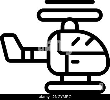 Rc helicopter car icon outline vector. Toy control. Model child Stock ...