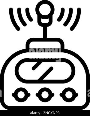 Remote control unit icon outline vector. Child radio. Antenna joystick Stock Vector