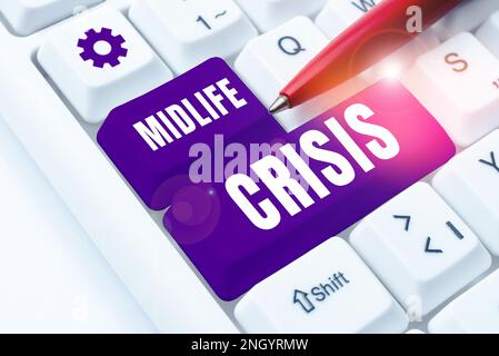 Text caption presenting Midlife Crisis. Internet Concept Software development technique Decomposing an application Stock Photo