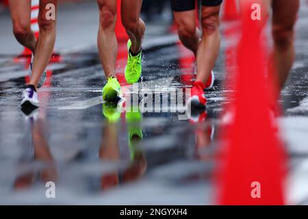 Kobe, Hyogo, Japan. 19th Feb, 2023. General view Athletics : The 106th Japan Track & Field National Championships Men's 20km Walk race in Kobe, Hyogo, Japan . Credit: Naoki Nishimura/AFLO SPORT/Alamy Live News Stock Photo