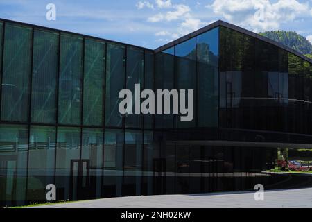 FUSCHL AM SEE, AUSTRIA –11 MAY 2022- View of the Red Bull Global Headquarters building and campus located in Fuschl, Austria, near Salzburg. Stock Photo