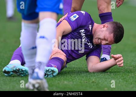 Florence, Italy. 19th Feb, 2023. Nicolas Gonzalez (ACF Fiorentina) during ACF  Fiorentina vs Empoli FC, italian soccer Serie A match in Florence, Italy,  February 19 2023 Credit: Independent Photo Agency/Alamy Live News