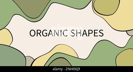 Organic shapes abstract banner background. Stock Vector