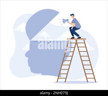 Brainwash, motivation or communication concept, motivation or communication concept, Flat vector modern illustration Stock Vector