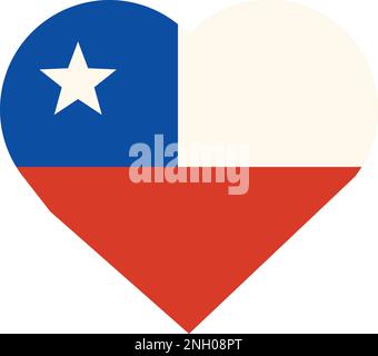 Chile heart flag icon cartoon vector. National travel. Easter island Stock Vector