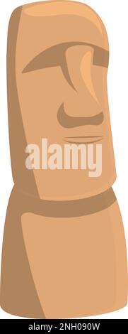 Chile head statue icon cartoon vector. Travel culture. Celebration easter Stock Vector