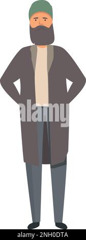 Beggar man icon cartoon vector. Poor people. Money crisis Stock Vector