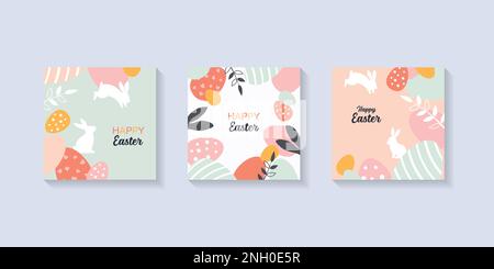 Easter greeting cards collection. Banner set. Vector illustration Stock Vector
