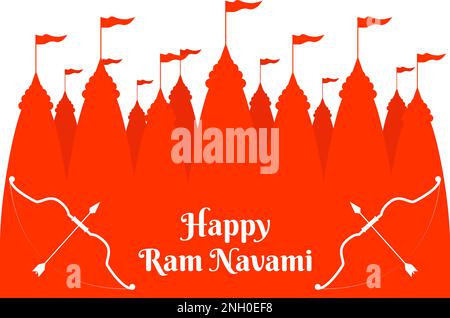 ram navami festival background illustration Stock Vector