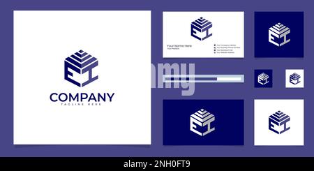 modern letter eh logo design art Vector icon template Stock Vector