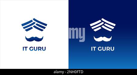 modern it guru teacher logo design Stock Vector
