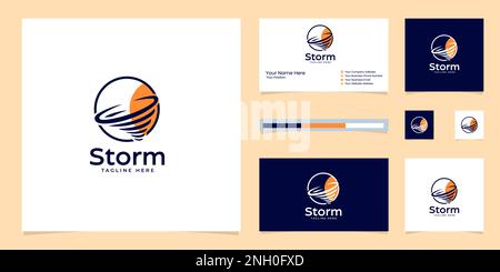 modern minimalist thunderstorm logo design Stock Vector