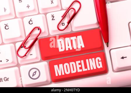 Conceptual caption Data Modeling, Internet Concept process of transferring data between data storage systems Stock Photo