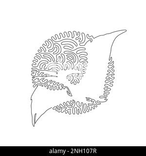 Single swirl continuous line drawing of winged reptile abstract art. Continuous line drawing design vector illustration of broad winged pterosaurs Stock Vector