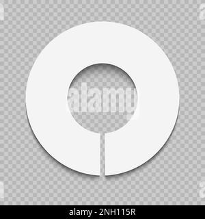 Round closet divider template isolated on transparent background. Wardrobe organizer tool. Clothing rack separator mockup. Tag for sorting clothes by size, type, season. Vector realistic illustration Stock Vector