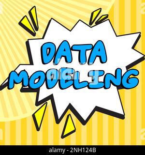 Conceptual caption Data Modeling, Internet Concept process of transferring data between data storage systems Stock Photo
