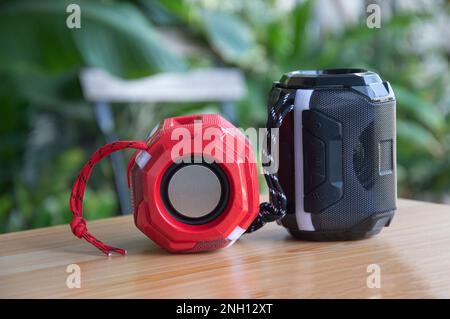 mini portable speaker, bluetooth speaker Stock Photo