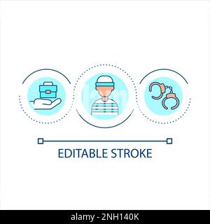 Chance to get job for ex prisoners loop concept icon Stock Vector