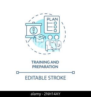 Training and preparation blue concept icon Stock Vector