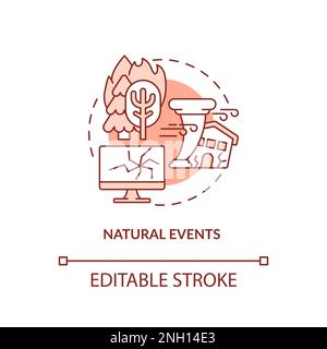Natural events red concept icon Stock Vector