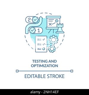 Testing and optimization blue concept icon Stock Vector