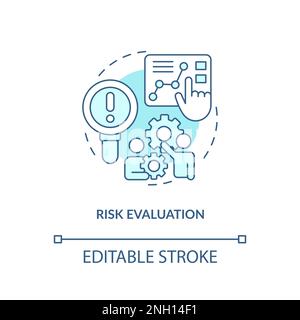 Risk evaluation blue concept icon Stock Vector