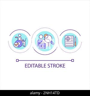 Inclusive hiring program loop concept icon Stock Vector