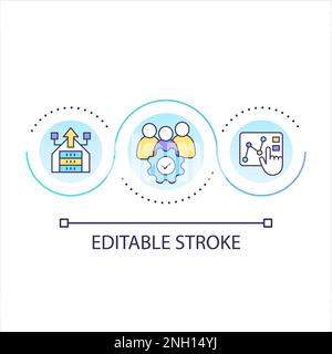 Data analytics and storage for team loop concept icon Stock Vector