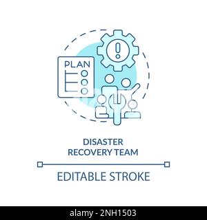 Disaster recovery team blue concept icon Stock Vector