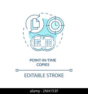 Point-in-time copies blue concept icon Stock Vector