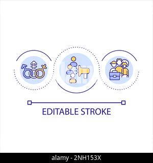 Engage underrated communities loop concept icon Stock Vector