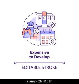 Expensive to develop concept icon Stock Vector